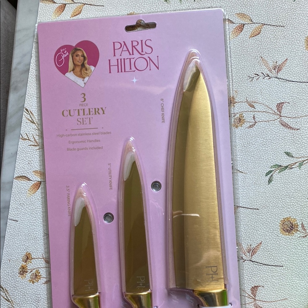 Paris Hilton Gold Kitchen Knife Set